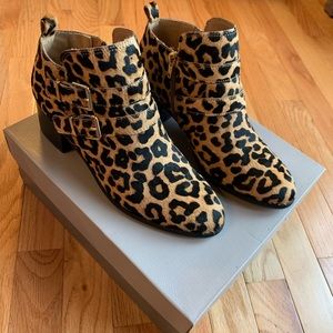 Franco Sarto Raina Leopard Print Ankle Boot-WIDE